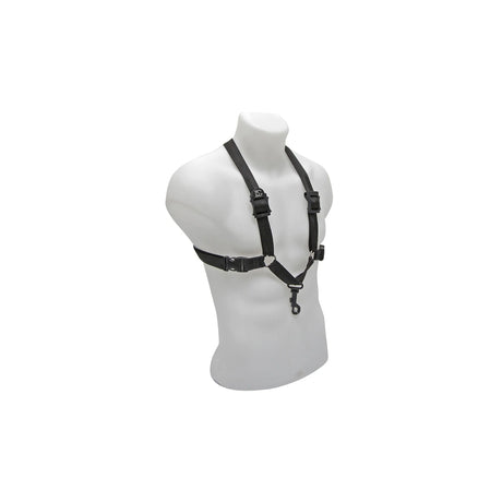 BG S43SH Saxophongurt Men XL, Schwarz, Men XL – Schräge Vorderansicht am Oberkörpermodell