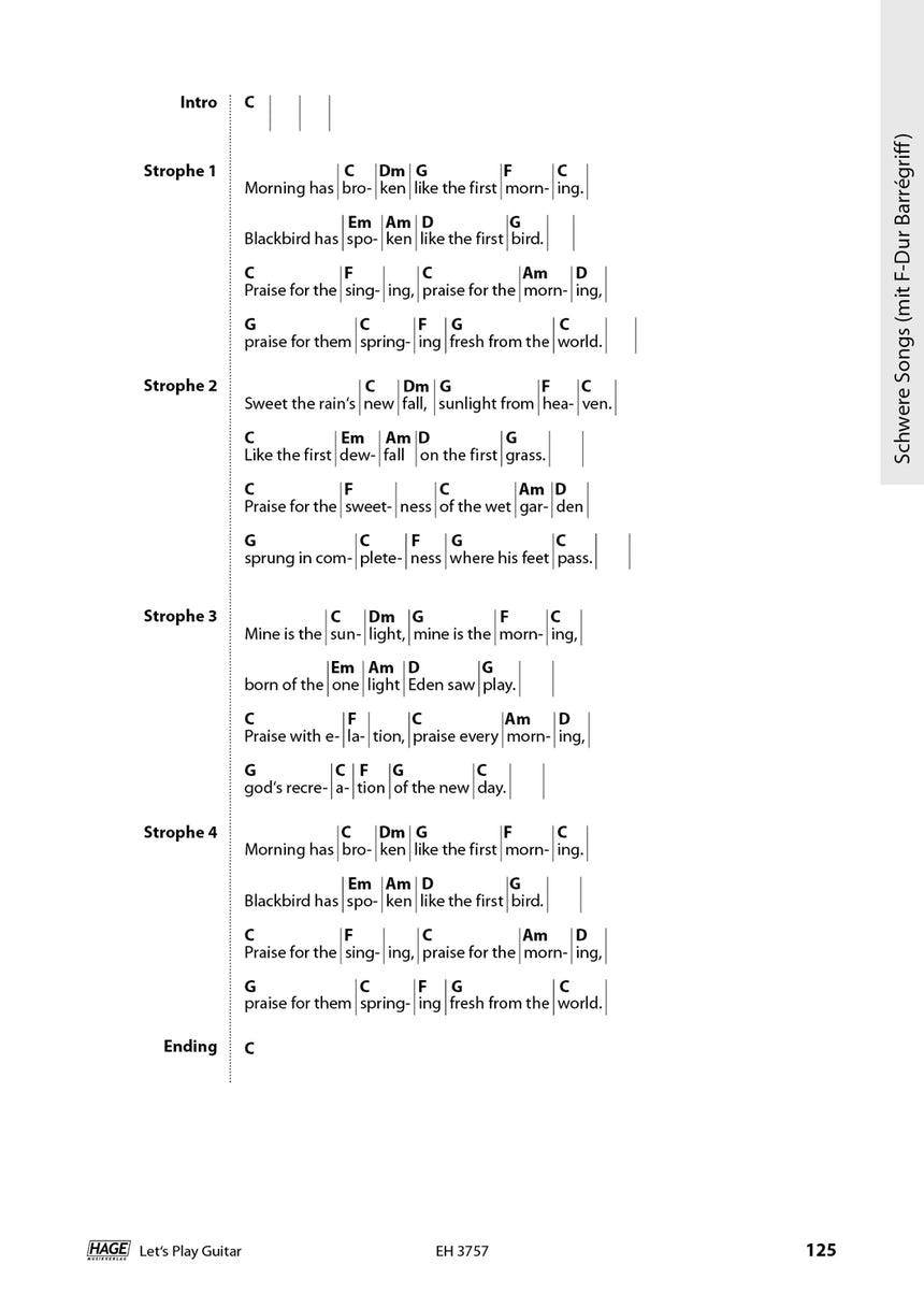 Let's Play Guitar Band 1 – Notenbeispiel Morning Has Broken, Seite 2