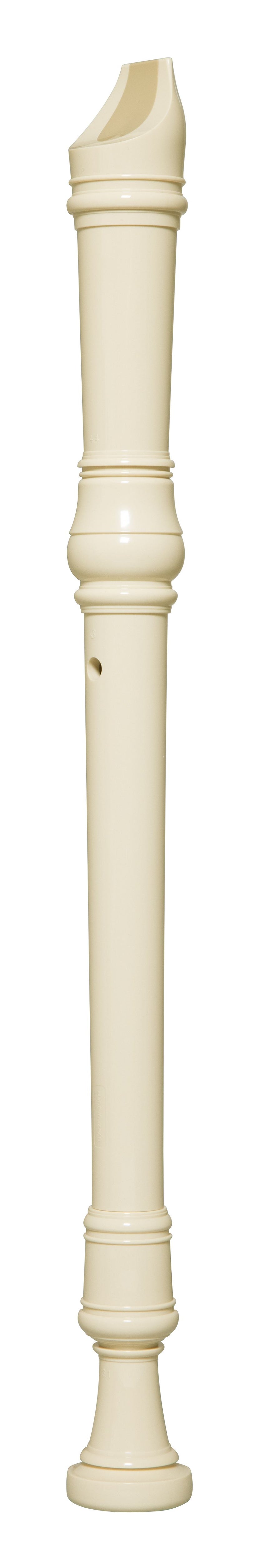 Yamaha YRA-28BIII white alto recorder – side view