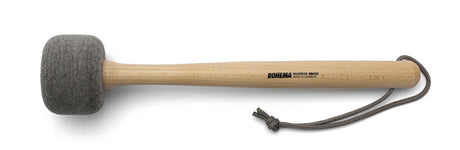 Rohema BM439 61439 bass drum mallet with grey felt head and beech shaft, side view