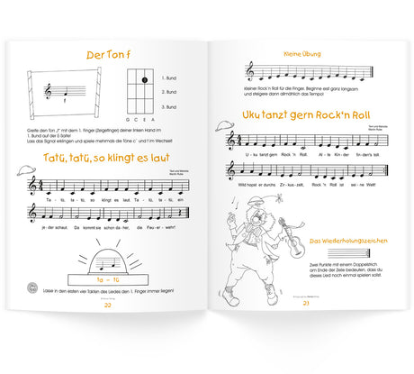UKU-lele von Martin Rube, Ukulelenschule ISBN 9783931862367, aufgeschlagene Doppelseite 22–23