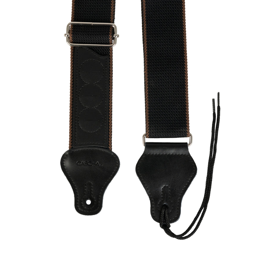 Cascha HH-2259, noir, polyester/coton – deux extrémités en cuir et boucles