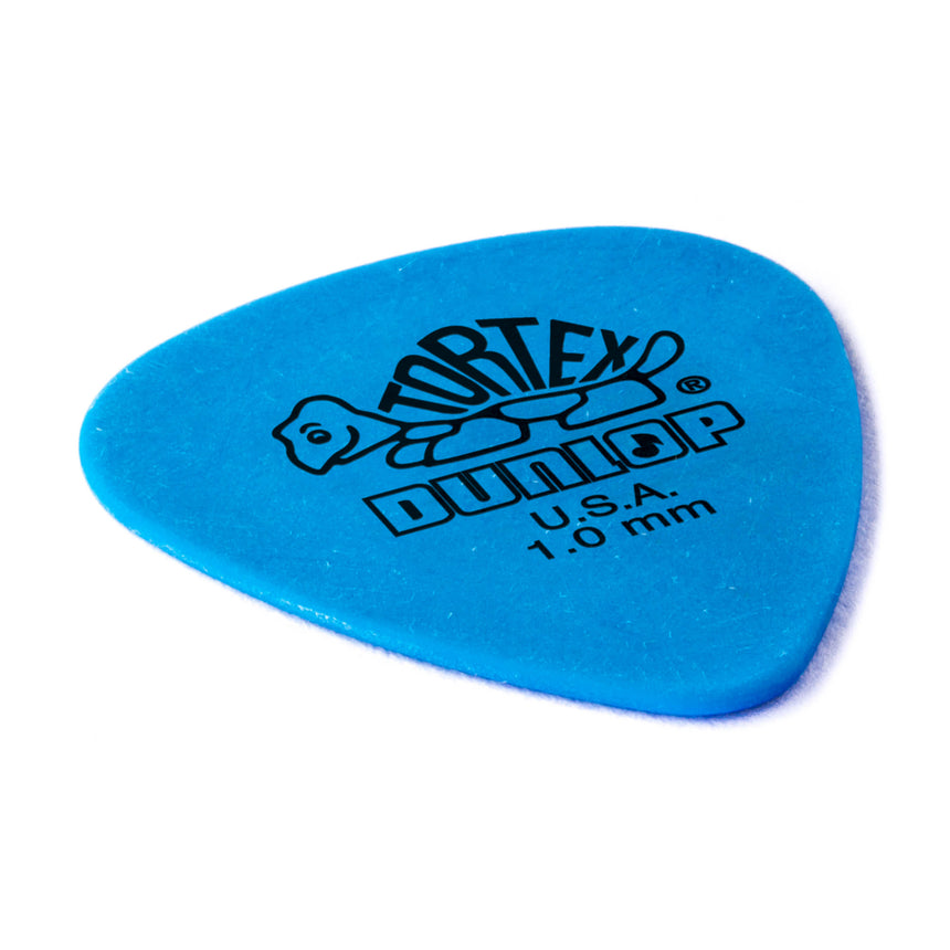Dunlop Tortex Standard 1,00 mm, einzelnes Plektrum, schräge Ansicht