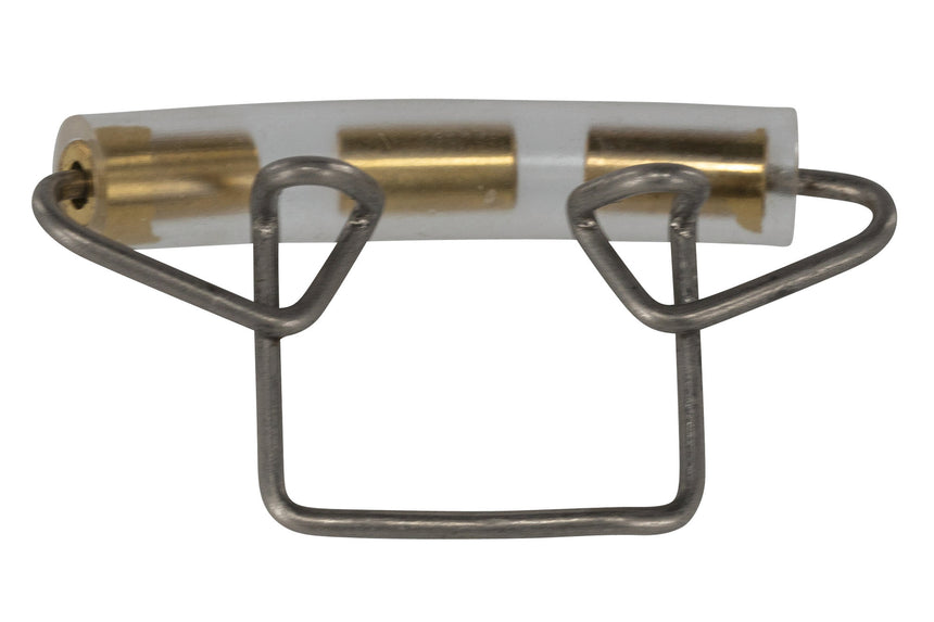 GEWA Roth-Sihon Violin-Dämpfer 409.500 in Silber und Gold, Rückansicht mit Weichplastikröhre