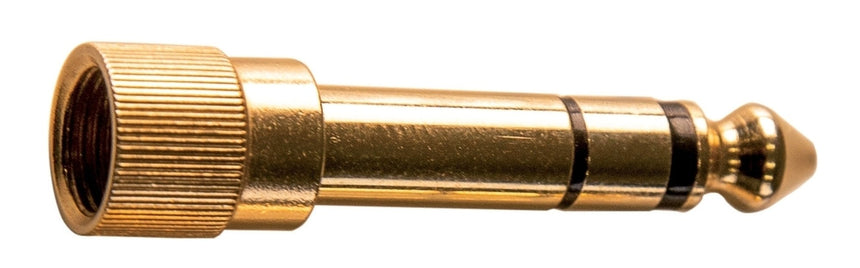 GEWA 191.599 gold stereo jack adapter, threaded 3.5 mm socket to 6.3 mm plug
