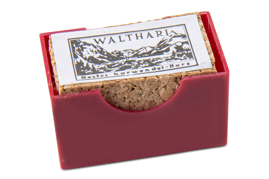 Walthari Karwendel-Kolophonium für Violine in Korkhülse und rotem Etui