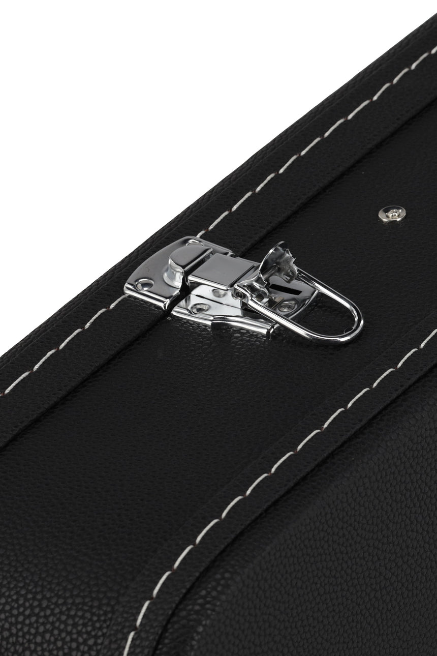 GEWA Flat Top Economy Jumbo-Gitarrenkoffer 523.114, schwarz – Detail des geschlossenen Verschlusses