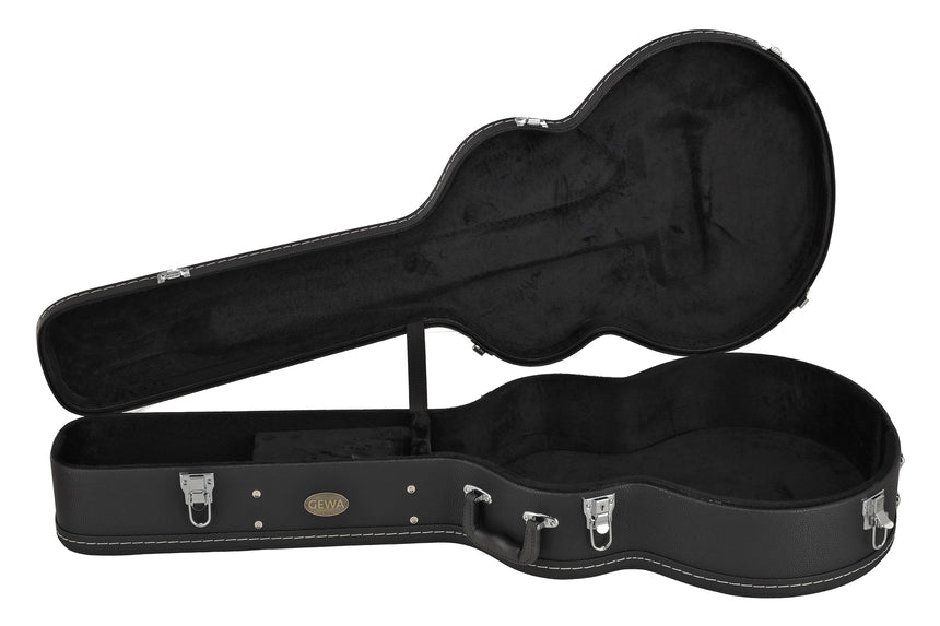 GEWA Flat Top Economy Jumbo-Gitarrenkoffer 523.114, schwarz – Geöffnet, Innenansicht