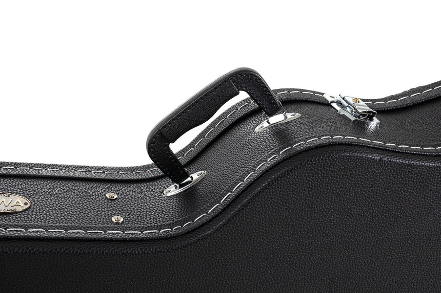 GEWA Flat Top Economy Westerngitarrenkoffer 523.110, schwarz – Detail des Tragegriffs und der Beschläge