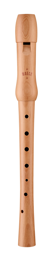 Moeck 1252 school soprano recorder in natural pearwood – full front view