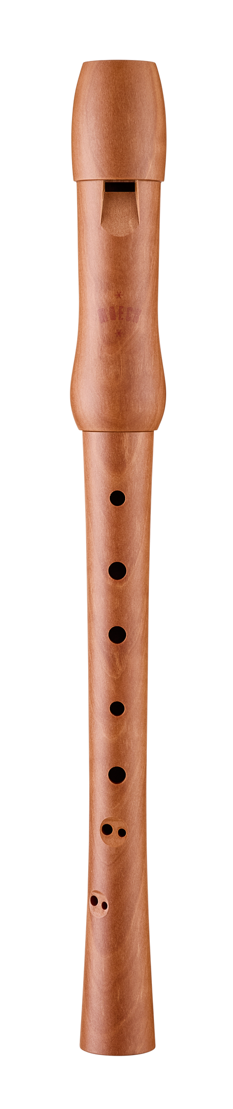 Flûte à bec soprano scolaire Moeck 1212 en poirier naturel – vue complète de face