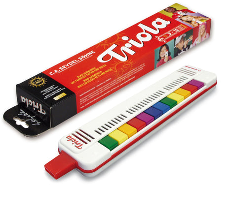 Seydel Triola 12, blanche et rouge avec douze touches colorées – instrument avec emballage