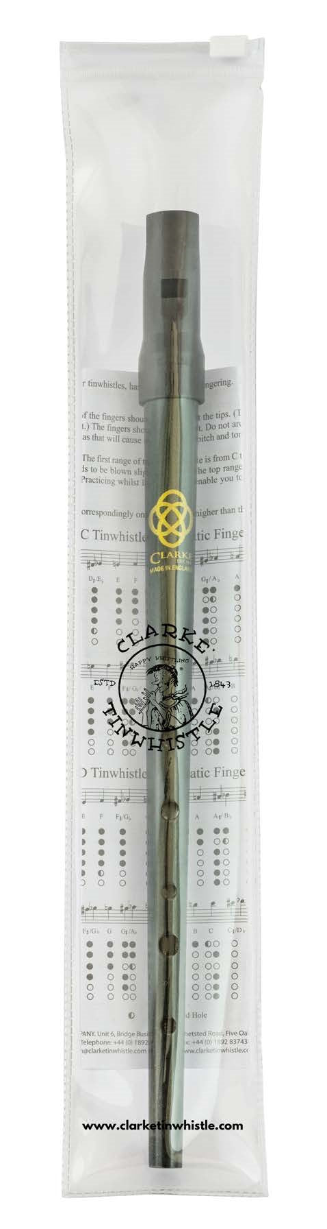 Clarke Sweetone D Tin Whistle, Schwarz, in der Schutzhülle