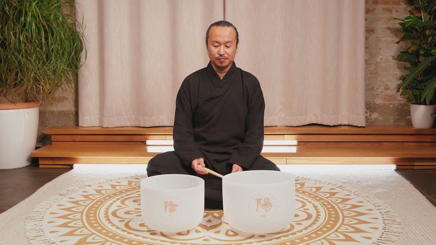 MEINL Sonic Energy 2-teiliges TCM Crystal Singing Bowl Yin & Yang Set TCMCSBSET2