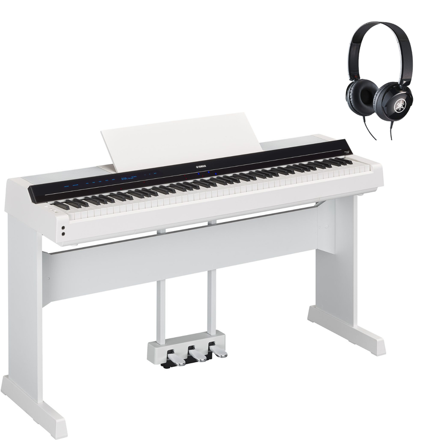 Yamaha P-S500 Weiß Bundle mit Ständer, Pedalen und Kopfhörer - Musik-Ebert Gmbh
