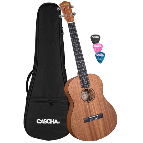 CASCHA Bariton Ukulele aus Mahagoni I mit Tasche HH2243 - Musik-Ebert Gmbh