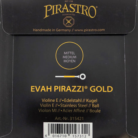 Pirastro Evah Pirazzi Gold Violin Einzelsaite E mit Kugel 4/4 - Musik-Ebert Gmbh