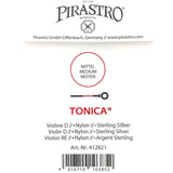 Pirastro Tonica Violinsaiten Satz 4/4 - Musik-Ebert Gmbh