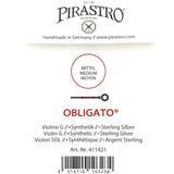Pirastro Obligato Violin Einzelsaite G mit Kugel 4/4 - Musik-Ebert Gmbh