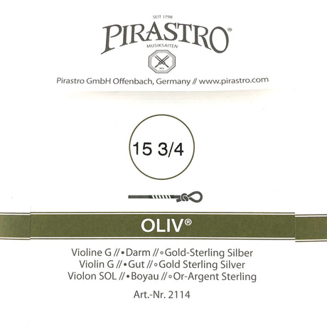 Pirastro Oliv Violin Einzelsaite G mit Knoten (15 3/4) 4/4 - Musik-Ebert Gmbh