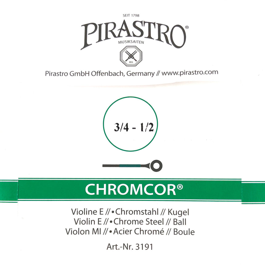 Pirastro Chromcor Violin Einzelsaite E mit Kugel 3/4-1/2 - Musik-Ebert Gmbh