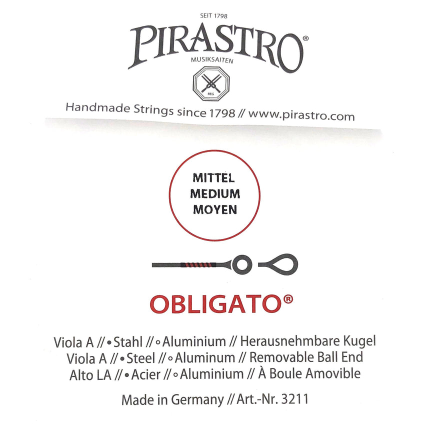 Pirastro Obligato Viola Einzelsaite A Medium 4/4 - Musik-Ebert Gmbh