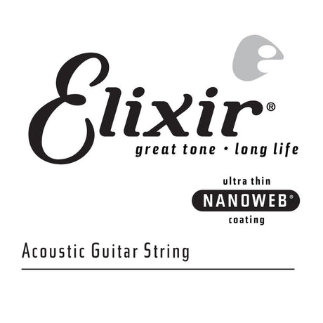 Elixir Nanoweb Einzelsaiten Stahl Phosphor Bronze für Western Gitarre, verschiedene Stärken - Musik-Ebert Gmbh