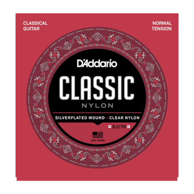 D‘Addario Classic Nylon EJ27N Schüler-Saiten für Klassikgitarre, Nylon, normale Spannung - Musik-Ebert Gmbh