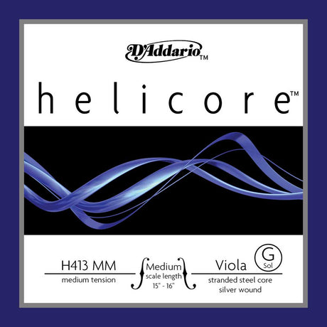 D'Addario HELICORE H413-MM medium scale medium G-Saite Silber wound / Viola - Musik-Ebert Gmbh